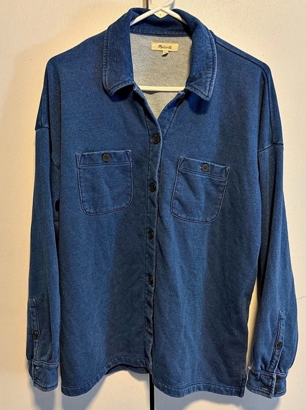 Madewell Indigo Terry Shirt Jacket Blue Size Small G21